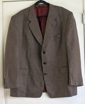 Gianfranco Ruffini Wool Houndstooth Blazer Sport Coat 48R Robinsons May